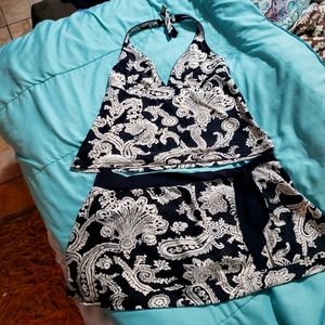 Chaps paisley 2 piece bathing suit